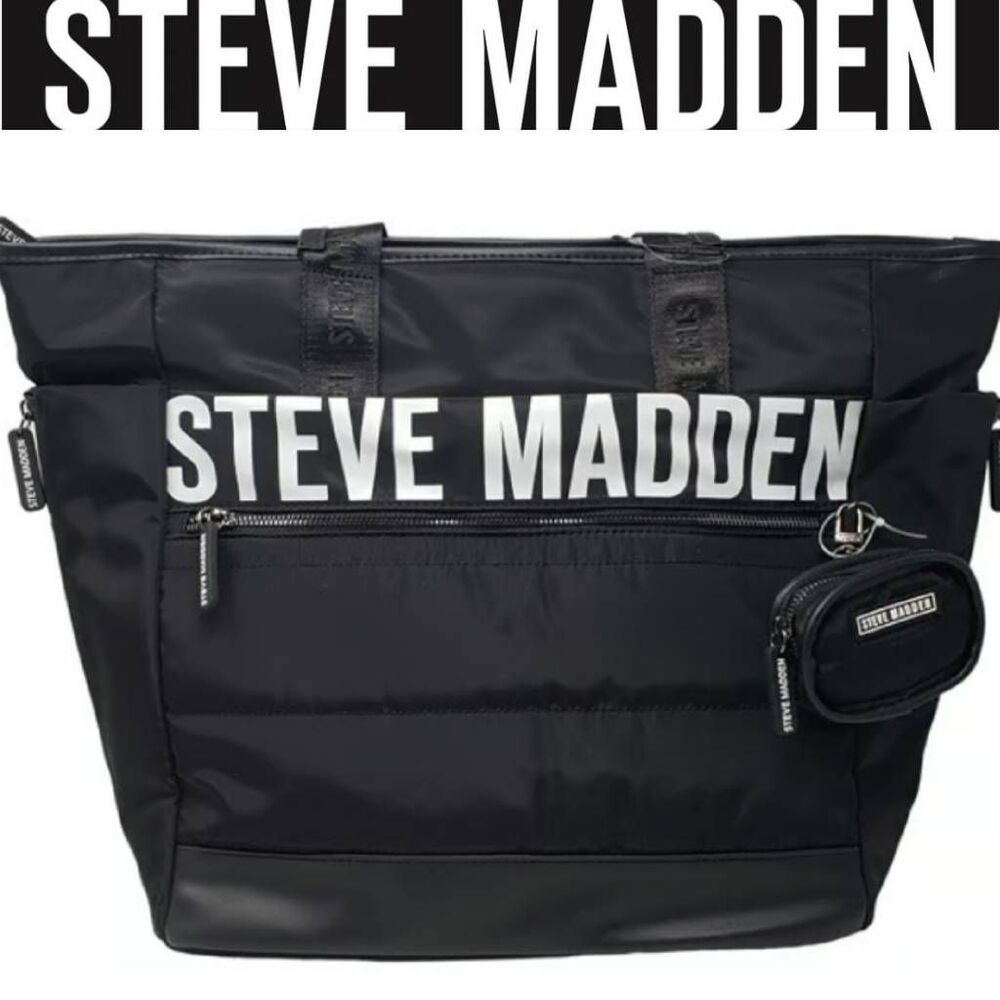 Steve Madden BTony Quilted Logo Tote Bag w/Detachable Wallet
